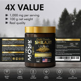 Organic Himalayan Shilajit Resin with Fulvic Acid, Humic Acid, 85+ Minerals- Gold Grade Plus - 100g, 1000 mg Per Serving - Energy, Stamina, Brain Support - Made in The USA