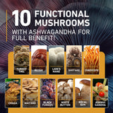 nutriyum Mushroom Gummies 10 Blend 120 pcs - Lions Mane, Ashwagandha, Turkey Tail, Cordyceps, Chaga, Reishi Mushroom Complex - Mushroom Supplement for Immune, Energy, Clarity & Cognitive