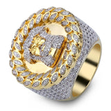 New Arrival Hip Hop Men Ring Copper Gold Color Micro Paved AAA CZ Stone Pharaoh Round Rings With 8 9 10 11 12