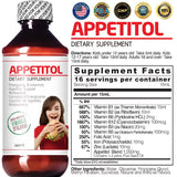 CJ LABS Appetitol Appetite-Weight Gain. Natural Appetite and Weight Gain Stimulant for Underweight Children Fortified with Vitamins B1,B2,B3,B5,B6,B12,Folic Acid, Iron, Zinc, Flax Seed Oil. ( 8 Fl Oz)