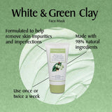 L'Erbolario Face Mask For Combination And Oily Skin - Makes Your Skin Feel Refreshed - Removes Impurities And Reduces Imperfections - With White And Green Clay And Cleansing Propolis - 1.6 Oz