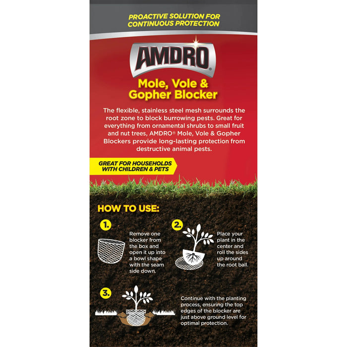 Amdro Mole Vole Gopher Blockers Pkg of (2) 5 Gallon Blockers Shrubs Trees Roots