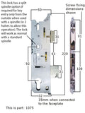 Fuhr Centre Case. UPVC Door Lock Gearbox. 35mm Split Spindle