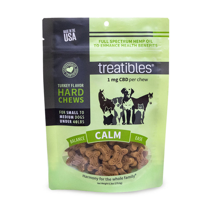 TREATIBLES Turkey Chews for Small Dogs 1mg -75 ct. -Calming and stress relief