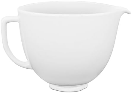 KitchenAid 5 Quart Ceramic Bowl for all KitchenAid 4.5-5 Quart Tilt-Head Stand Mixers KSM2CB5LW, White Chocolate