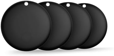 Air Tags-4 Pack Tracker Tag Work with Apple Find My (iOS 14.6 Above Only) Smart Tag Item Finders for Key, Luggage, Backpack，etc. (Black, 4 Pack)
