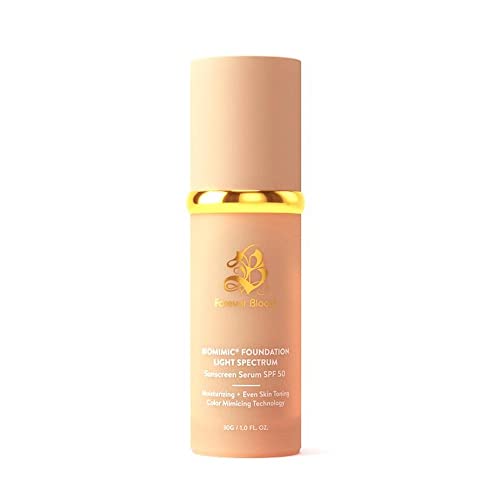 Bio Mimic Foundation Light Spectrum by Forever Bloom; Hydrating, Anti-Aging, Concealing, Evening skin tone, Protecting from Sun with SPF50; Lifestyle Lightweight Foundation for Gym, Sports, Dancing