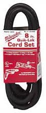 Milwaukee 48-76-4008 Quik-Lok 8-Foot 3 Wire Grounded Cord
