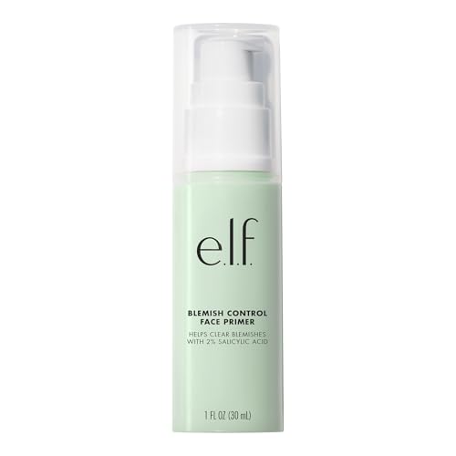 e.l.f. Blemish Control Face Primer, Soothing & Hydrating Makeup Primer For Fighting Blemishes, Grips Makeup To Last, Vegan & Cruelty-free, Large