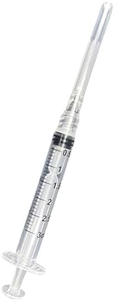 3ml 3cc Luer Lock Syringe with Needle (Box of 100), 22Gx1", Individually Packaged 22x1