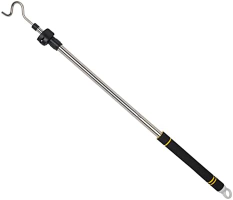 Clothes Hanger Reaching Hook Telescopic Adjustment clothes hook pole Light and can Extend from 37" to 65" with 4.7 "Hook and Sponge Handle.