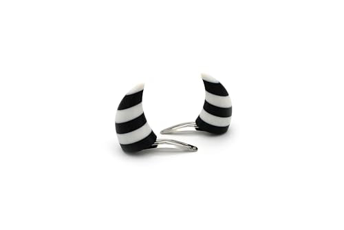 Striped Devil Clip-on Horns (Striped Black and White)