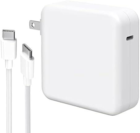 Mac Book Pro Charger - 61W USB C Power Adapter Compatible with MacBook Pro 13 Inch 2016-2021, MacBook Air 13inch 2018-2021, New iPad Pro, and All USB C Device, 6.6ft USB C to C Cable