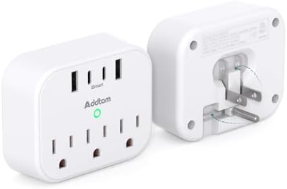 Cruise Ship Essentials - Cruise Approved Power Strip Non Surge Protector, Travel Plug Adapter with 3 Outlets 4 USB (2 USB-C), Foldable Outlet Extender for Travel Cruise Must Have