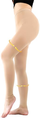 Compression Pantyhose for Women, 15-20 mmHg Medical Compression Leggings, Footless Compression Stockings for Women & Men, Compression Tights for Edema, Varicose Veins, Swelling, DVT