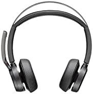 Poly - Voyager Focus 2 UC USB-C Headset (Plantronics) - Bluetooth Dual-Ear (Stereo) Headset with Boom Mic - USB-C PC/Mac Compatible - Active Noise Canceling - Works with Teams (Certified), Zoom & more