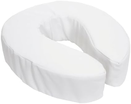 Essential Medical Supply Foam Padded Toilet Seat Cushion Riser with Hook and Loop Attachment for Toilet Seat and Washable Vinyl Cover, 2"