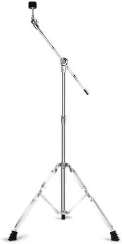 Boom Cymbal Stand, Adjustable Cymbal Stand for Drum Hardware Percussion Mount Holder Gear Set Drum Hardware Set for Mounting Crash, Ride, Splash Cymbals, Double Braced Legs with Rubber Feet