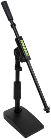 Shure by Gator Compact, Low Profile Mic Stand with Single-Section Boom; (SH-DESKTOP2)