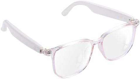 Smart Glasses, Clear Blue Light Glasses for Woman, Magnetic Charging,Remote Photography, Open-ear Design, Voice Assistant, 5.3 Bluetooth with Audio Mic for Working Gaming (GS03-C)