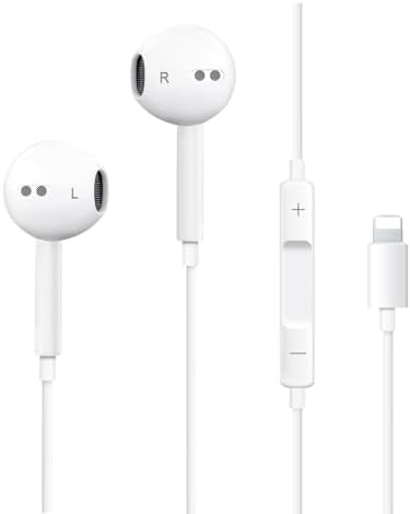 Wired Earbuds Wired Earphones with Built-in Microphone & Volume Control HiFi Stereo Noise Reducing Headphones Compatible with iPhone 14/13/12/11/XR/XS/X/8/7/SE/Pro/Pro Max and More