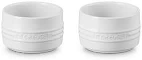 Le Creuset Stoneware Round Ramekin Straight Wall Set of 2, 6.75oz. Each, White