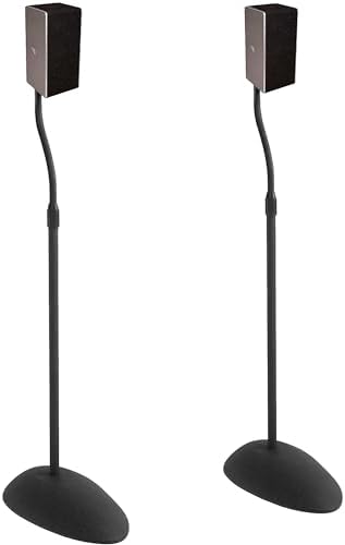 ECHOGEAR Universal Speaker Stands - Height Adjustable with Universal Compatibility - Works with Vizio, Klipsch, Bose & More - Includes Built-in Cable Management - Great for Rear Surround Sound - Pair
