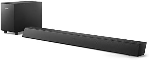 PHILIPS B5306 2.1-Channel Soundbar with Wireless Subwoofer & Roku TV Ready, Black
