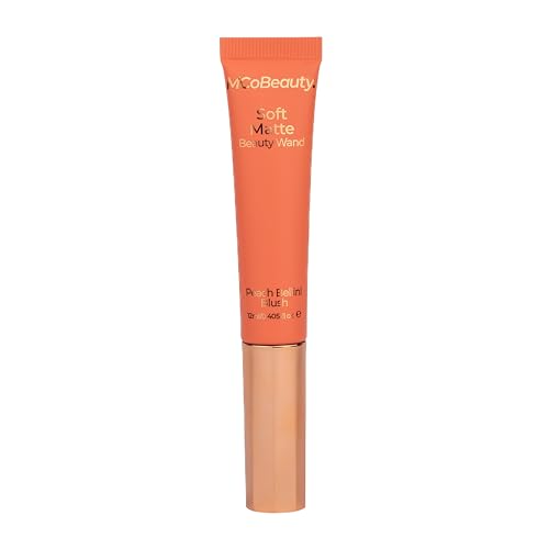 MCoBeauty Soft Matte Beauty Wand, Peach Bellini Blush, Velvety Finish of Buildable Color, Vegan, Cruelty Free Cosmetics
