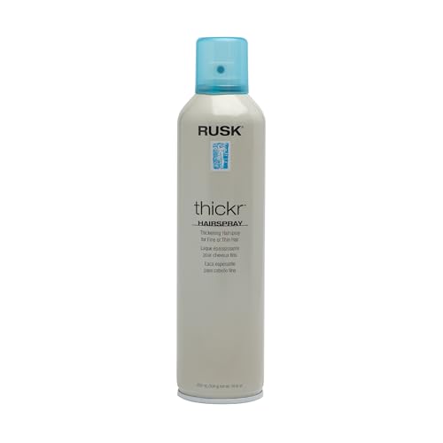 RUSK Thickening Hairspray, Delivers Powerful Texture, Extra-Hold, and Shine, UV Blockers to Protect Color-Treated or Highlighted Hair, 10.6 oz.