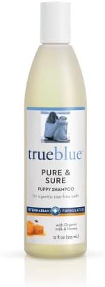 TrueBlue Pure & Sure Puppy Shampoo – Cleansing Wash, Deodorizing, Moisturizing – Toxin Free, Milk, Honey Natural Botanical Blend – Tearless Dog Shampoos – 12 Fl. Oz.