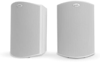 Polk Audio Atrium 4 Outdoor Speakers with Powerful Bass (Pair, White), All-Weather Durability, Broad Sound Coverage, Speed-Lock Mounting System