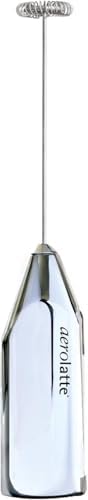 Aerolatte Steam-Free Milk Frother, Polished-Chrome Finish,18/8 Stainless Steel Whisk, BPA-Free Plastic Housing, Batteries Include
