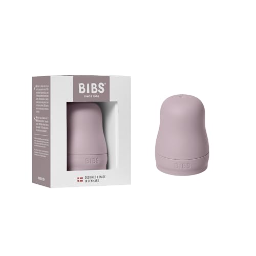 BIBS Bottle Cap Set - BPA-Free, Dishwasher Safe, Customizable Colors, Includes Cap, Milk Lock, and Screw Cap - Compatible with BIBS Bottles (Sold Separately) - Dusky Lilac