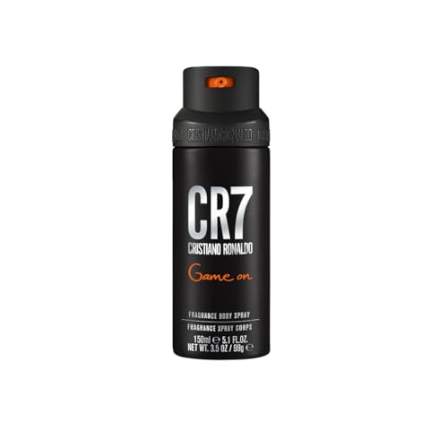 CR7 Game On Cristiano Ronaldo - Classic Body Spray Scent for Men - With Papaya, Ice, Cedar, and Cashmere Wood - From Cristiano Ronaldo's Original Men's Fragrance Collection - 5.1 oz