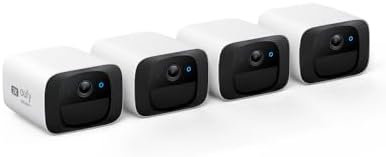 eufy Security SoloCam C210 4-Cam Pack, Wireless Outdoor Camera, 2K Resolution, No Monthly Fee, Wireless, 2.4 GHz Wi-Fi, HomeBase 3 Compatible (Renewed)