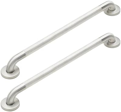 2 Pack 12 Inch Shower Grab Bars - Knurled Textured Grip - Grab Bars for Showers, Bathtubs, Seniors, and Elderly