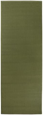 Ritz Solid Runner Rug: 20" x 60" Stain Resistant Kitchen or Living Room Floor Mat - Non-Slip Latex Backing, Machine Washable, Green