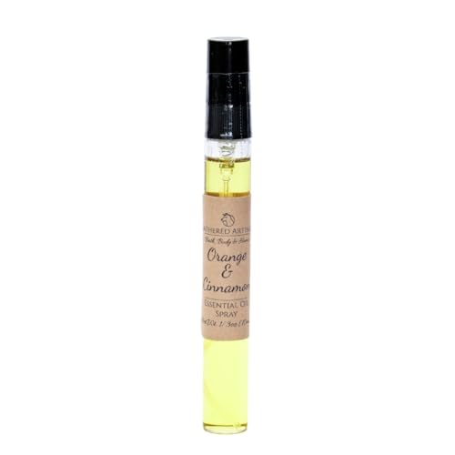 Orange & Cinnamon - Natural Essential Oil Perfume by Lathered Artisan - Alcohol-Free Plant Based Oil Perfume and Cologne, Nourishing, and Uniquely Handcrafted (Orange Cinnamon, Spray Bottle)