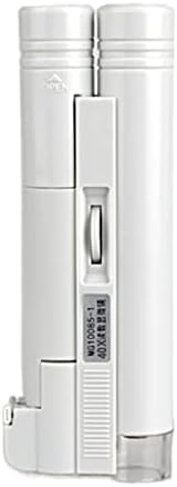Microscope Kit 40 80 100 150X Pocket Mini Microscope Illuminated Portable Magnifier with Led Lights Microscope Lens Adapters (Color : 40X)