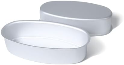 llanera leche flan molder filipino,leche flan llanera,2 Pack 8-inch Oval Cheesecake Pan Meatloaf Breads Mold Non-Stick Aluminum Baking Bakeware for Oven and Instant Pot Baking
