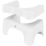 Squatty Potty The Original Bathroom Toilet Stool - Adjustable 2.0, Convertible to 7" or 9" Height with Removable Topper for Adults and Kids White