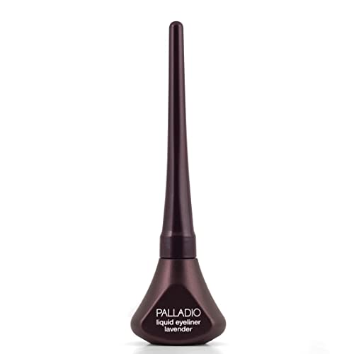 Palladio Liquid Eyeliner, Highly Pigmented and Waterproof Eyeliner, For Intense Eye Definition, Smear-proof Eyeliner Liquid, Includes Easy Grip Wand and Felt Tip Eyeliner Applicator, Lavender