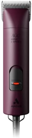 Andis 23375 Professional UltraEdge Super 2-Speed Detachable Blade Clipper – Rotary Motor with Shatter-Proof Housing, Runs Calm & Silent, 14-Inch Cord - for All Coats & Breeds - 120 Volts, Burgundy