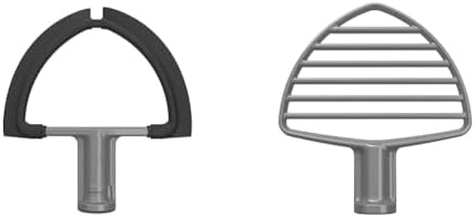 KitchenAid KDF7B Double Flex Edge Beater for Select Bowl-Lift Stand Mixers, Silver & Pastry Tilt Head Stand Mixer Beater Attachment, Silver