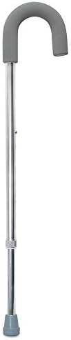McKesson Walking Cane with Foam Round Handle, Aluminum, Adjustable Height 28 3/4 in to 37 3/4 in, 1 Count