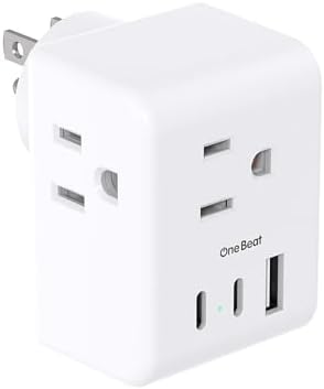 Multi Plug Outlet Extender, Power Strip Non Surge Protector Electric Outlet Splitter with 3 USB Wall Charger (2 USB C), Multiple Outlet Expander for Cruise, Dorm, Travel, Home, Office(White)