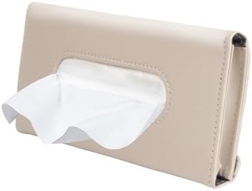 Car Tissue Holder, Sun Visor Napkin Holder, Car Mask Holder for Sun Visor, Masks Dispenser for Car, Car Tissue Box with Tissue Refill (Beige)
