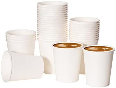 RACETOP Coffee Paper Cups 8 oz [100 pack], Disposable Coffee Cups, Hot Coffee Cups, Office (8 oz 100 pack)