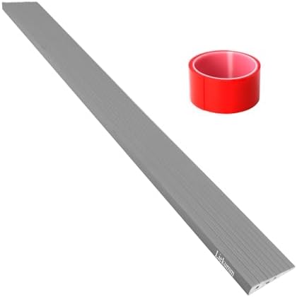 LIEKUMM 3/4" Rise PVC Threshold Ramp for Doorways, 1700 Lbs Capacity, Self-Adhesive Transition Ramp for Wheelchairs, Strollers, and Scooters, Cuttable, Grey